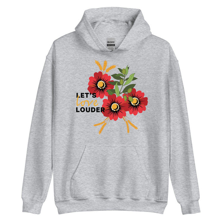 Let's Love Louder - Black Ink - Style 2 - Unisex Hoodie