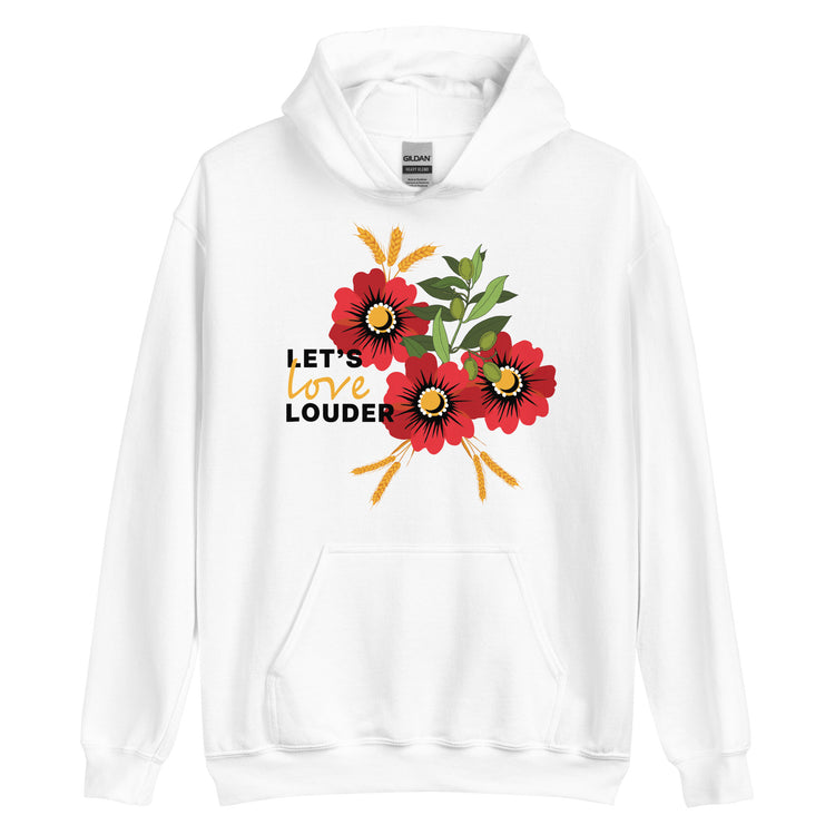 Let's Love Louder - Black Ink - Style 2 - Unisex Hoodie